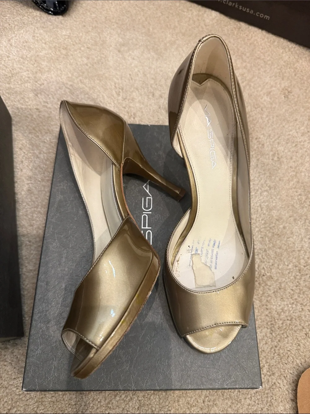 Gold Peep-Toe Heels - Elegant Women's Dress Pumps